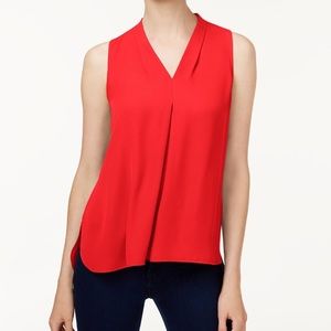 Vince Camuto Red Inverted-Pleat Blouse Small